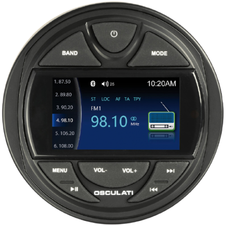 Dashboard Radio M3-TFT mit Fernbedienung und DAB-Antenne - Osculati