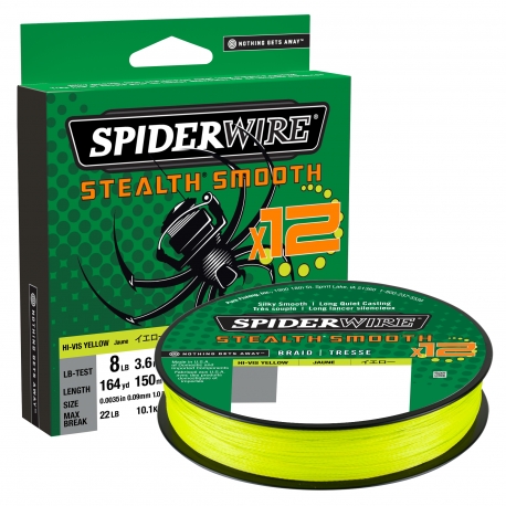 SpiderWire Stealth Smooth 12 Geflecht 0.05MM geflochten 150M HVYEL