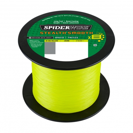 SpiderWire Stealth Smooth 8 Geflecht 0,19MM geflochten 2000M HVYEL