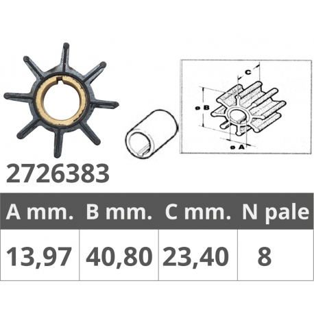 Laufrad tohatsu 2/4t 9.9-15-18 hp