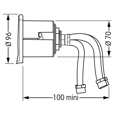 Quadratische Nische mit Mischbatterie