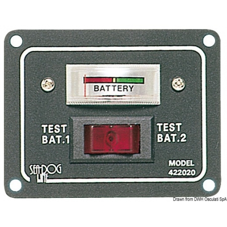 Testpanel für 2 Batterien mit Schalter zur Bedienung