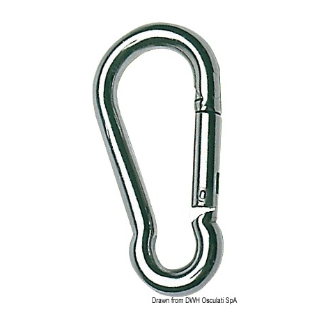 Karabiner aus hochglanzpoliertem Edelstahl AISI 316