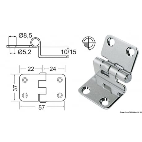 2 mm freitragendes Scharnier 20572