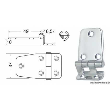 2 mm freitragendes Scharnier 20581