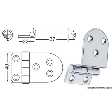 2 mm freitragendes Scharnier 20575