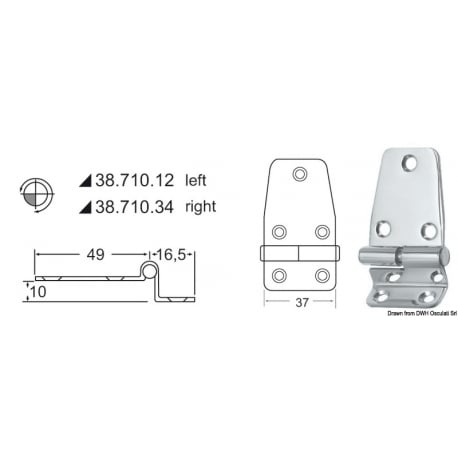 2 mm freitragendes Scharnier 20578