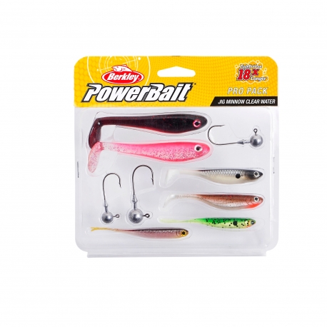 Berkley PowerBait Pro Pack Jig Minnow Clear Water 7-teiliges Kunstköder-Set