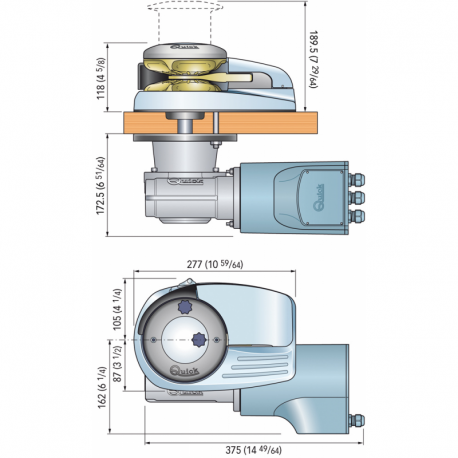 Ankerwinde Dylan H DH4 1700 W ⌀ 12 mm. 12 V mit Glocke - Quick