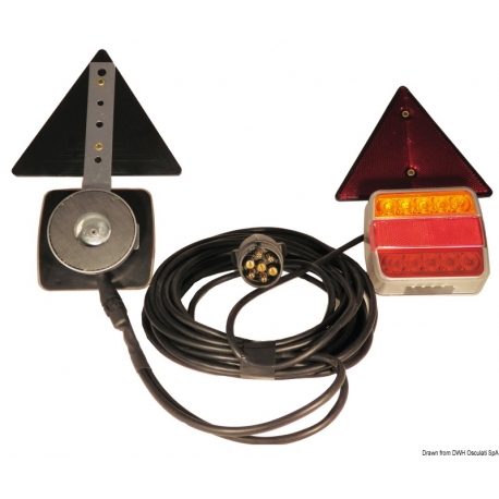 LED-Dreieck-Lichtsatz und Kabel mit Magnetbefestigung 12/24 V