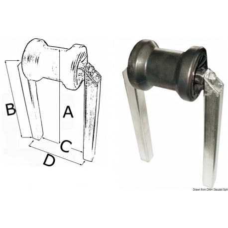 Halterung mit fester 150-mm-Griffrolle.