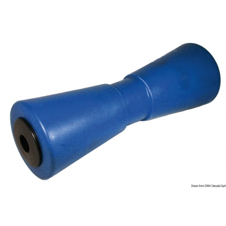Einzelne Rolle 286 mm. Ø 93,5 mm. blau mit Loch Ø 21 mm.