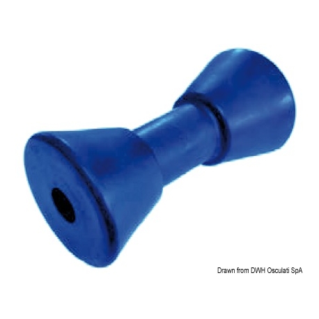 Ein-Griff-Rolle 190 mm. Ø 95 mm. blau mit Loch Ø 25 mm.