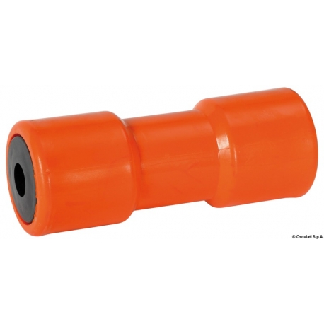 Einzelne Rolle 200 mm. Ø 75 mm. orange mit Loch Ø 21 mm.