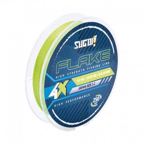 Sugoi Flake 4X Geflecht 0.10MM Geflecht 250M fluo grün