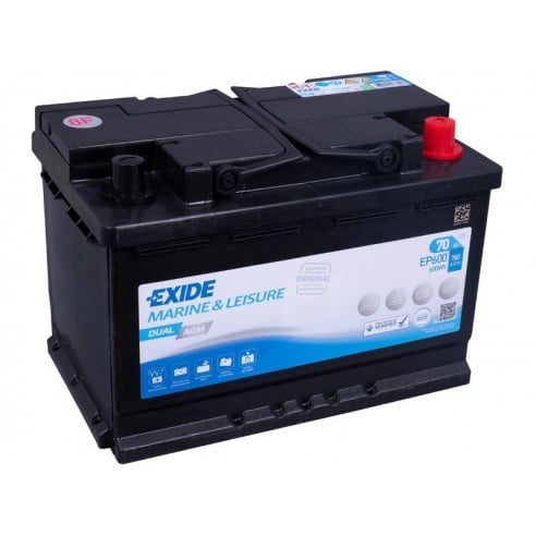 Exide Dual AGM 12 V 70 Ah Starter- und Servicebatterie EP600