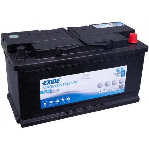 Batteria Exide Dual AGM 12 V 92 Ah per avviamento e servizi EP800