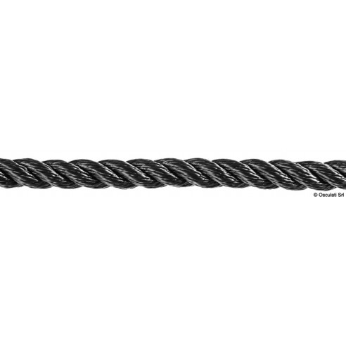 Schwarzes Polyester-Kerlin-Festmacher-Seil Ø 6 mm. 200 m. - Oskulati