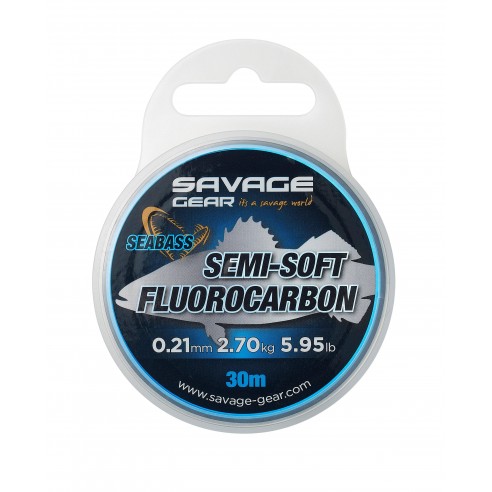 Savage Gear Semi Soft FC Seabass 0.21MM 100% Fluorocarbon da Spigola 30M