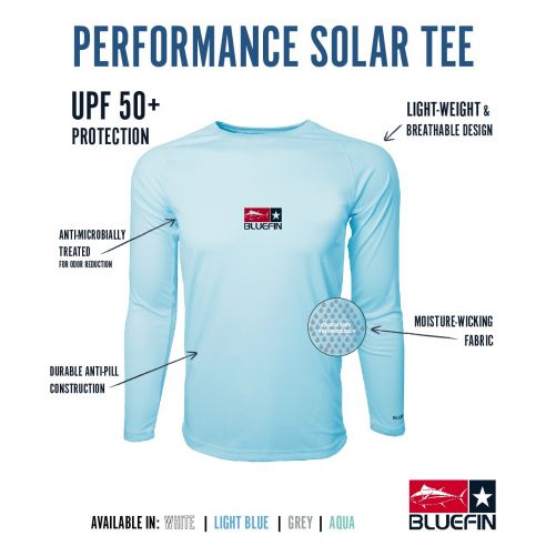 Performance Solar Tees maglietta da pesca UPF 50+ - Bluefin USA