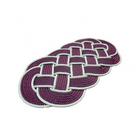 Handgewebter ovaler Teppich in zwei Farben