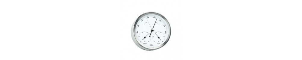 Barometer, Uhren, Thermometer und Hygrometer